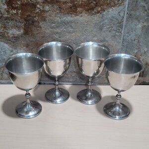 Vintage William Adams Silver Plated Goblet Wine Cup Set of 4